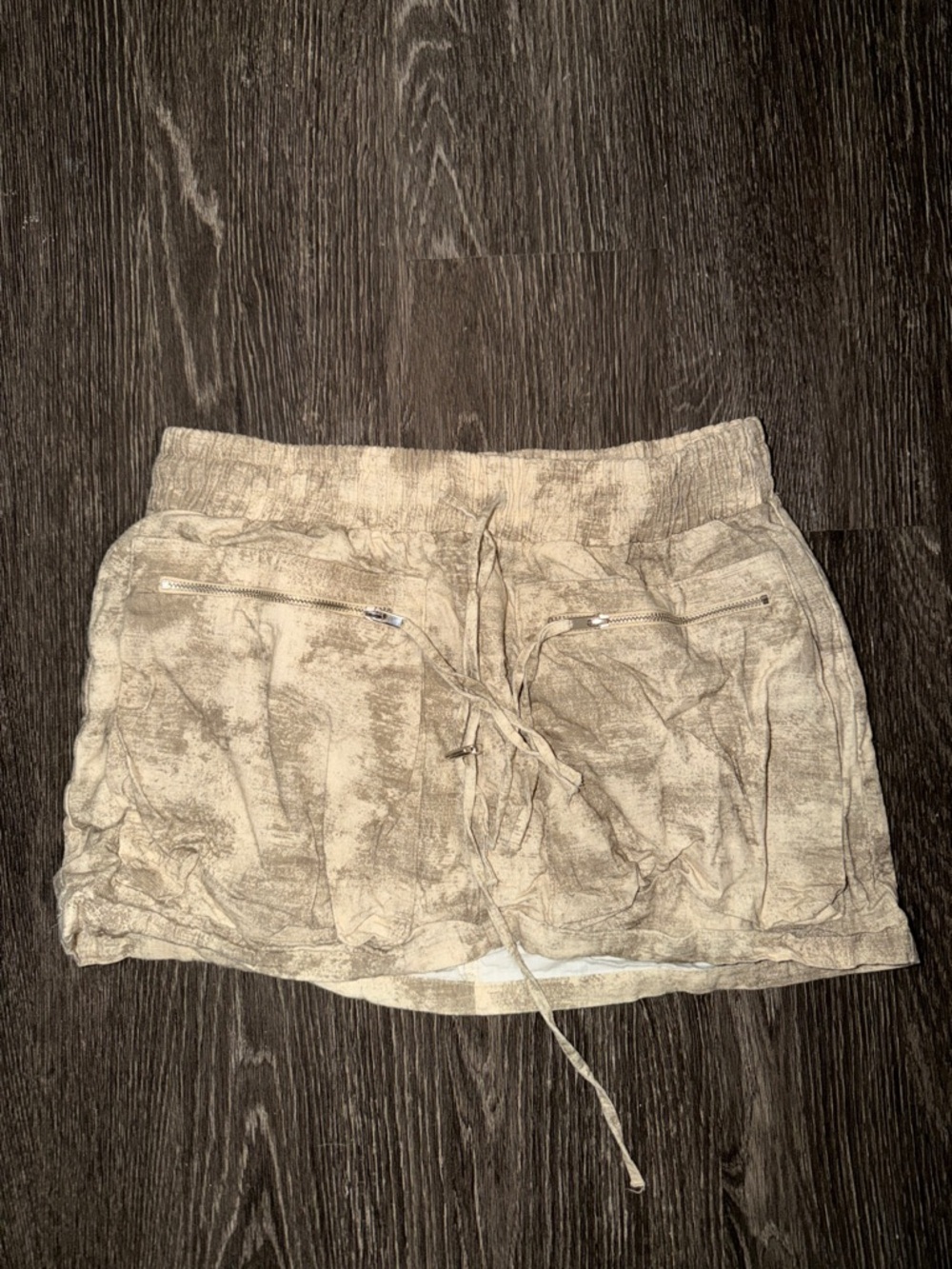 Zara beige textured utility mini skirt with drawstring